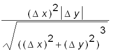 (Delta*x)^2*abs(Delta*y)/sqrt(((Delta*x)^2+(Delta*y...
