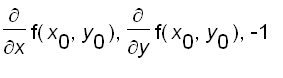 diff(f(x[0],y[0]),x), diff(f(x[0],y[0]),y), -1