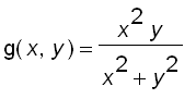g(x,y) = x^2*y/(x^2+y^2)