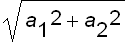 sqrt(a[1]^2+a[2]^2)