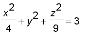 x^2/4+y^2+z^2/9 = 3