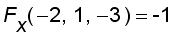 F[x](-2,1,-3) = -1