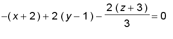 -(x+2)+2*(y-1)-2/3*(z+3) = 0