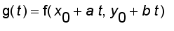 g(t) = f(x[0]+a*t,y[0]+b*t)