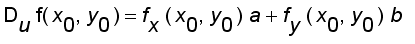 D[u]*f(x[0],y[0]) = f[x]*(x[0], y[0])*a+f[y]*(x[0],...