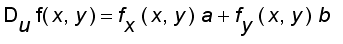 D[u]*f(x,y) = f[x]*(x, y)*a+f[y]*(x, y)*b