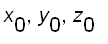 x[0], y[0], z[0]