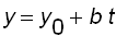 y = y[0]+b*t