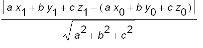 abs(a*x[1]+b*y[1]+c*z[1]-(a*x[0]+b*y[0]+c*z[0]))/sq...