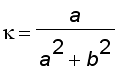 kappa = a/(a^2+b^2)