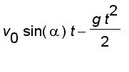v[0]*sin(alpha)*t-g*t^2/2