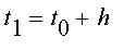 t[1] = t[0]+h