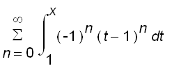 sum(int((-1)^n*(t-1)^n,t = 1 .. x),n = 0 .. infinit...