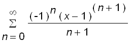 sum((-1)^n*(x-1)^(n+1)/(n+1),n = 0 .. infinity)