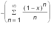 -sum((1-x)^n/n,n = 1 .. infinity)