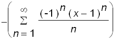 -sum((-1)^n*(x-1)^n/n,n = 1 .. infinity)
