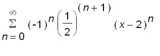 sum((-1)^n*(1/2)^(n+1)*(x-2)^n,n = 0 .. infinity)
