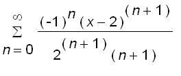 sum((-1)^n*(x-2)^(n+1)/(2^(n+1)*(n+1)),n = 0 .. inf...