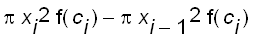 Pi*x[i]^2*f(c[i])-Pi*x[i-1]^2*f(c[i])