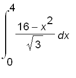 int((16-x^2)/sqrt(3),x = 0 .. 4)